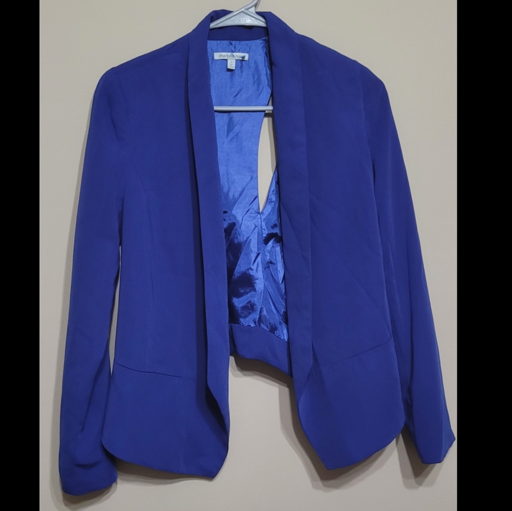 Charlotte Russe Back Cut Out Blazer Royal Blue